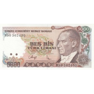 Turkey, 5.000 Lira, 1990, UNC, p198, H90
