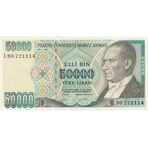 Turkey, 50.000 Lira, 1995, UNC, p204, L90