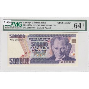 Turkey, 500.000 Lira, 1993, UNC, p208a, SPECIMEN