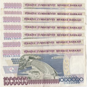 Turkey, 1.000.000 Lİra, 1995, XF, p209a, (Total 7 banknotes)
