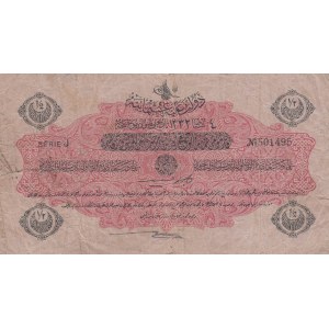 Turkey, Ottoman Empire, 1/2 Lira, 1917, FINE, p98, Cavid / Hüseyin Cahid