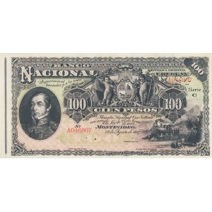 Uruguay, 100 Pesos, 1887, UNC, pA96