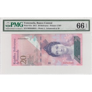 Venezuela, 20 Bolivares, 2011, UNC, p91e