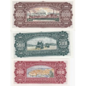 Yugoslavia, 100 Dinara, 500 Dinara and 1000 Dinara, 1963, UNC, p73 / p74 / p75, (Total 3 banknotes)
