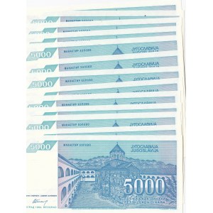 Yugoslavia, 5000 Dinara, 1994, UNC, p141, (Total 13 banknotes)