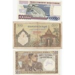 Serbia 500 Dinara, 1941, VF; Cambodia 500 Riels, 1972, VF; Hungary 100 Pengö, 1945, VF; Turkey 1.000.000 Lira, 1996, AUNC; Germany 10.000 Mark, 1922, XF, (Total 5 banknotes)