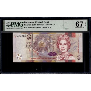 Bahamas. 3 Dollars 2019