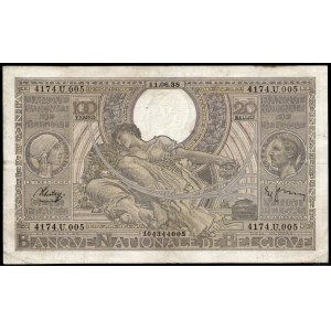 Belgium. 100 Francs 11.6.1938