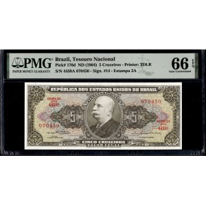 Brazil. 5 Cruzeiros 1964
