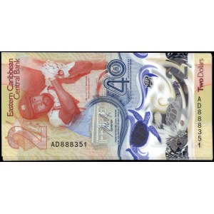 East Caribbean. 2 Dollars 2024 Lot 7 Pieces