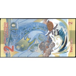 East Caribbean. 2 Dollars 2024 Lot 7 Pieces