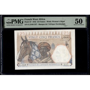 French West Africa. 25 Francs 1942