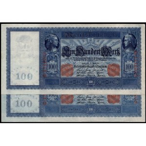 Germany. Berlin 100 Marks 1910 Red Seal Consecutive Pair