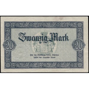 Germany. Detmold 20 Mark 1918 Solid Serial Number 11111