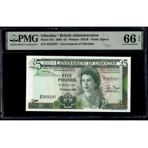 Gibraltar. 5 Pounds 1988