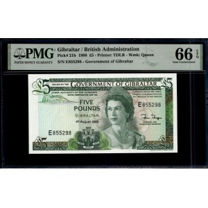 Gibraltar. 5 Pounds 1988