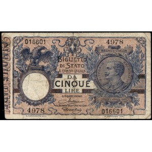 Italy. 5 Lire 1923
