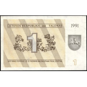 Lithuania. 1 Talonas 1991