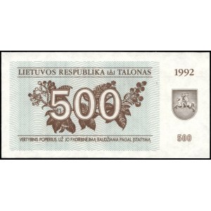 Lithuania. 500 Talonas 1992