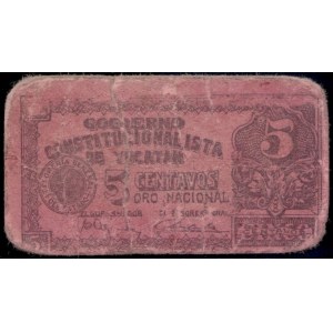 Mexico. 5 Centavos 1915 Yucatan