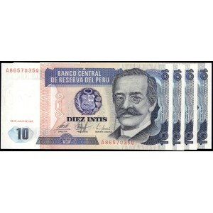 Peru. 10 Intis 1987 4 Pcs