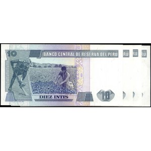 Peru. 10 Intis 1987 4 Pcs