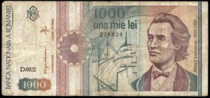 Rumunsko. 1000 lei 1991