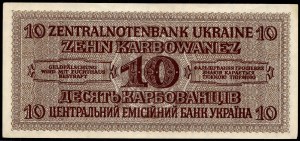 Ukrajina. 10 Karbowanez 1942 Německá okupace