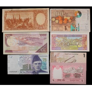 Świat. Zestaw 7 banknotów z lat 1951-2022