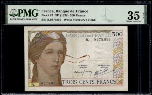 Francie. 300 franků 1938