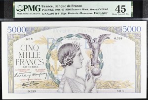 Francie. 5000 franků 1939