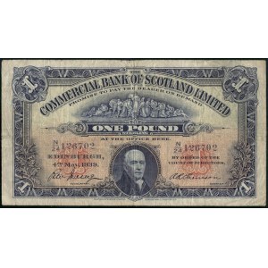 Scotland. Commercial Bank 1 Pound 1939