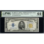 United States of America. 5 Dollars 1934 A Prefix KA North Africa & Sicily Occupation