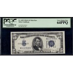 United States of America. 5 Dollars 1934 C Silver Certificate Wide Face Prefix NA