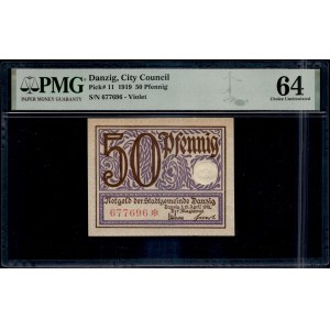Danzig. 50 Fenigow 1919 Violet