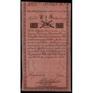 Poland. 1794 100 Zlotych Prefix B Watermark J Honig & Zoonen