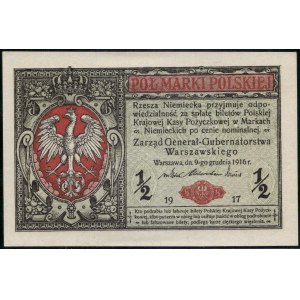 Poland. 1916 1/2 Marki Prefix B General