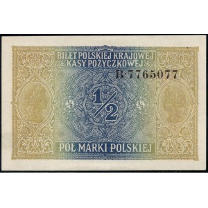 Poland. 1916 1/2 Marki Prefix B General