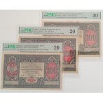Poland. 1916 100 Marek Zarzad General 3 Pieces