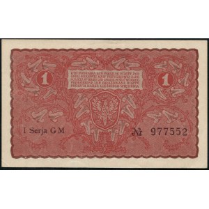 Poland. 1919 1 Marka Prefix 1 Serja GM
