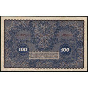 Poland. 1919 100 Marek Prefix IJ Serja U