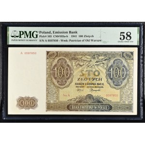 Poland. 1941 100 Zlotych Prefix A
