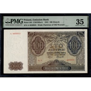 Poland. 1941 100 Zlotych Prefix A
