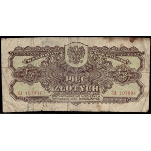 Poland. 1944 5 Zlotych Prefix KA