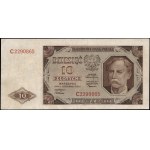 Poland. 1948 10 Zlotych Prefix C Single Prefix Rare