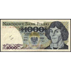 Pologne. 1979 1000 Zlotych Préfixe BZ