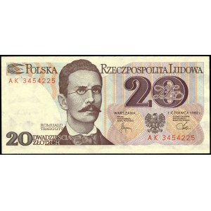 Pologne. 1982 20 Zlotych Préfixe AK