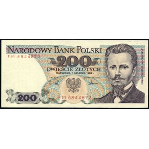 Pologne. 1988 200 Zlotych Préfixe EM