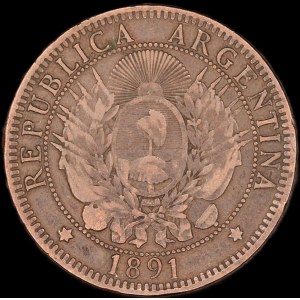 Argentina. 2 Centavos 1891