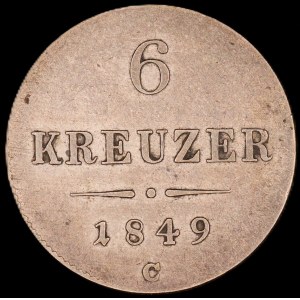 Austria. 6 Kreuzer 1849 C Prague